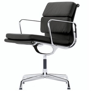 Vitra Soft Pad EA 208 Bürostuhl M. Swivel Schwarz/ Chrom