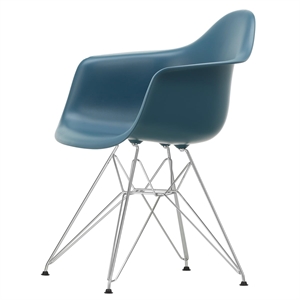 Vitra Eames Plastic DAR Dining Chair RE Seeblau/ Chrom