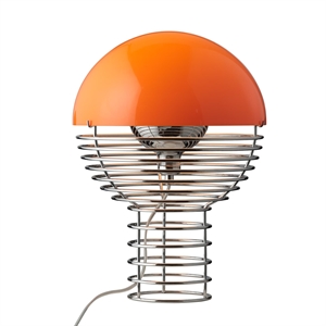 Verpan Wire Tischlampe Ø30 Chrom/ Orange